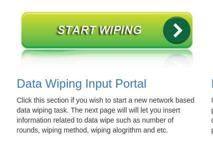 NDW - Network NVME SSD data secure erase wiping settings